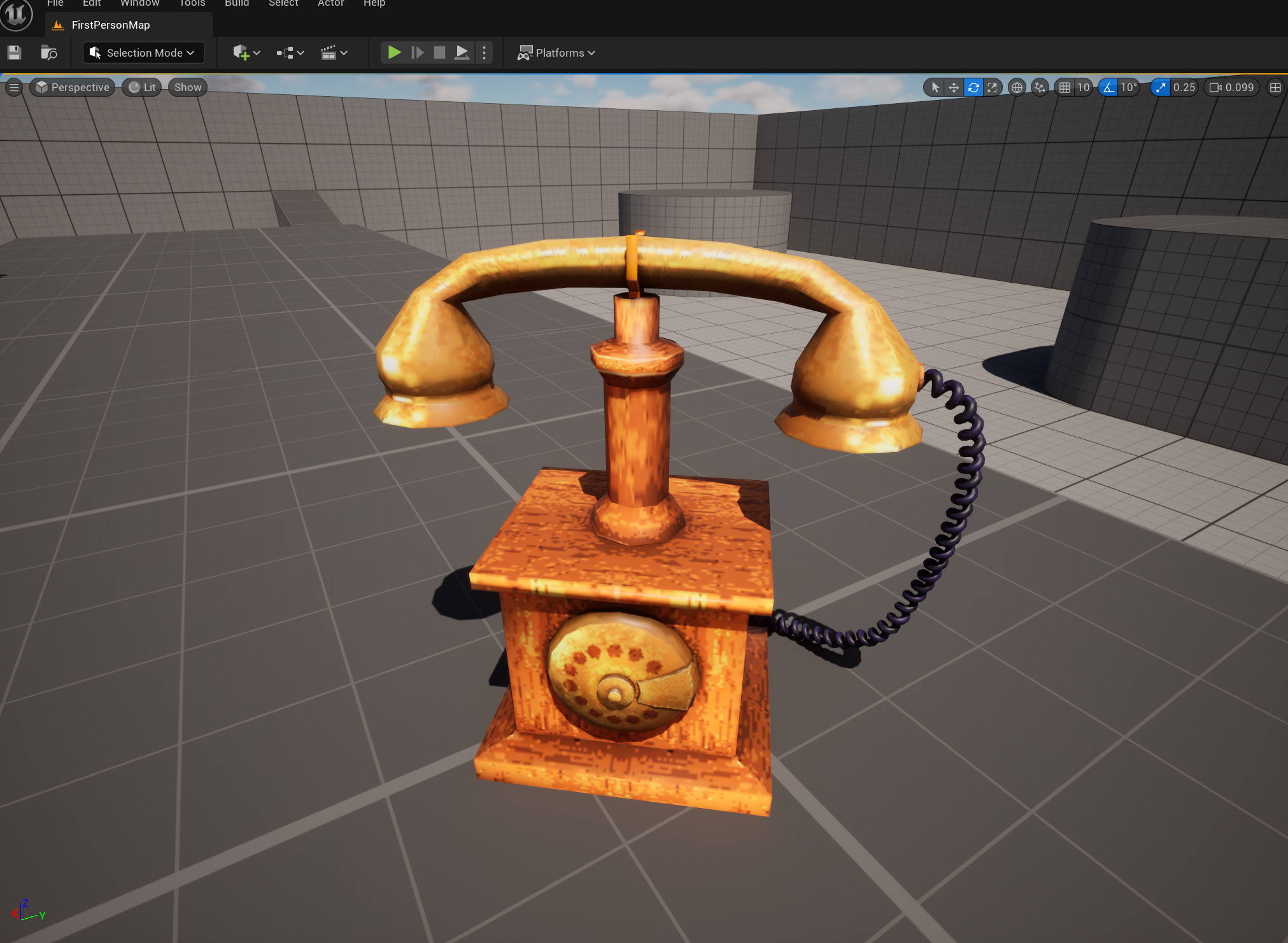 Vintage Telephone Low-poly 3D model Low-poly 3D model_1