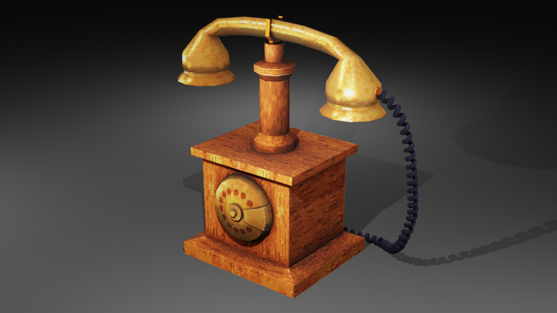 Vintage Telephone Low-poly 3D model Low-poly 3D model_6