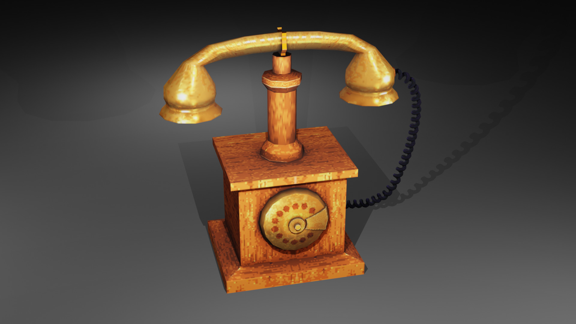 Vintage Telephone Low-poly 3D model Low-poly 3D model_8
