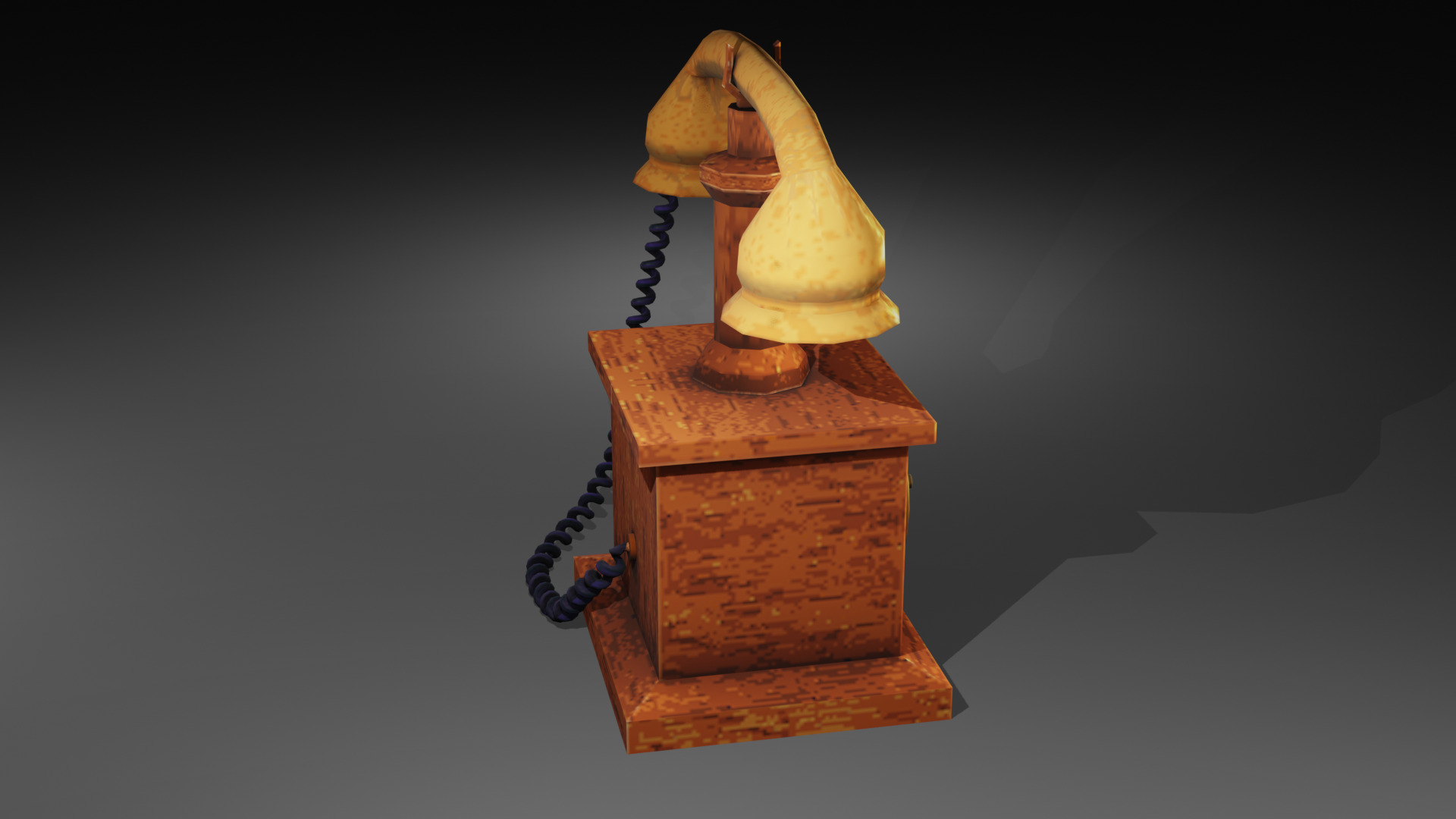 Vintage Telephone Low-poly 3D model Low-poly 3D model_3