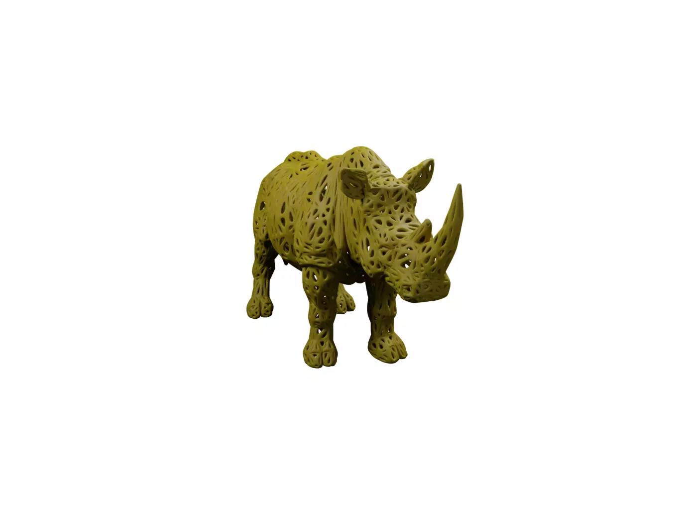 Rhinoceros Voronoi Style 3D print model_0