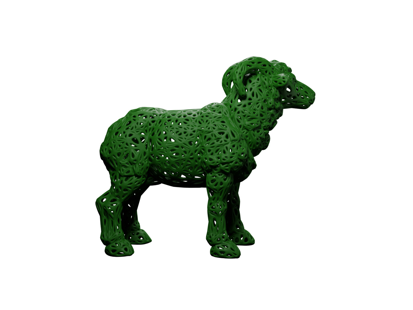 Sheep Voronoi Style 3D print model_2
