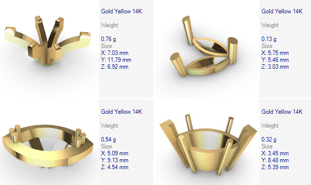 Various Marquise Heads  Findings Earrings nose rings styles 3D print model_17