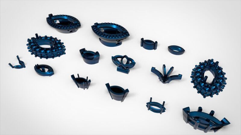 Various Marquise Heads  Findings Earrings nose rings styles 3D print model_11