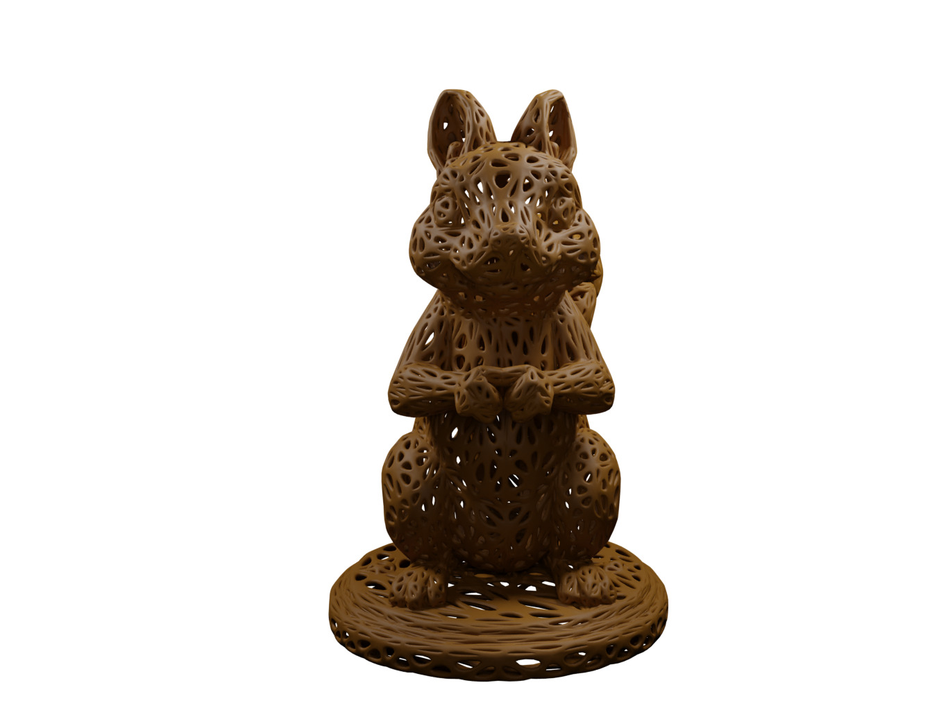 Squirrel Voronoi Style 3D print model_1