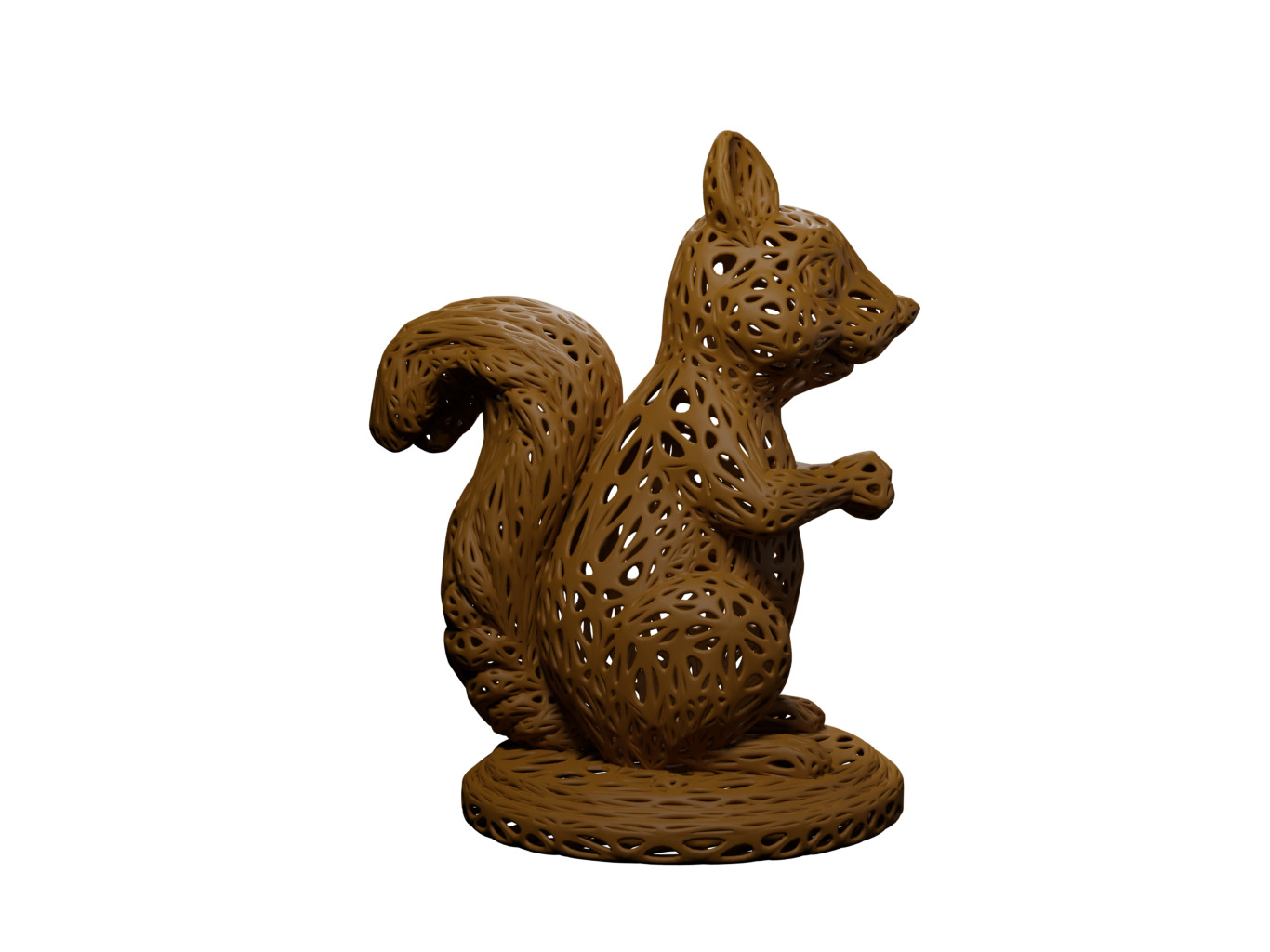 Squirrel Voronoi Style 3D print model_2