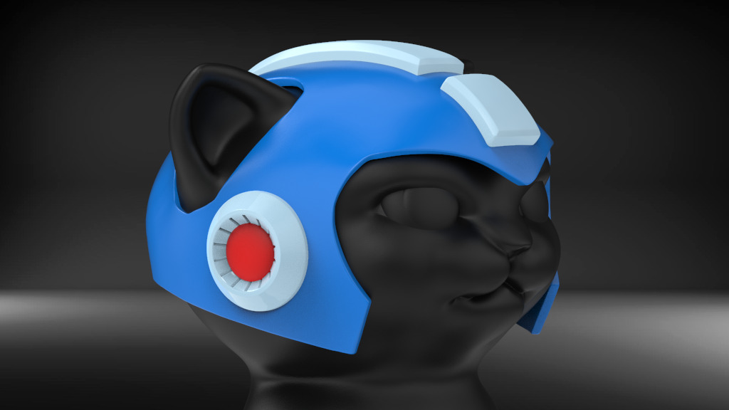 Cat Helmet STL for 3D print model_1
