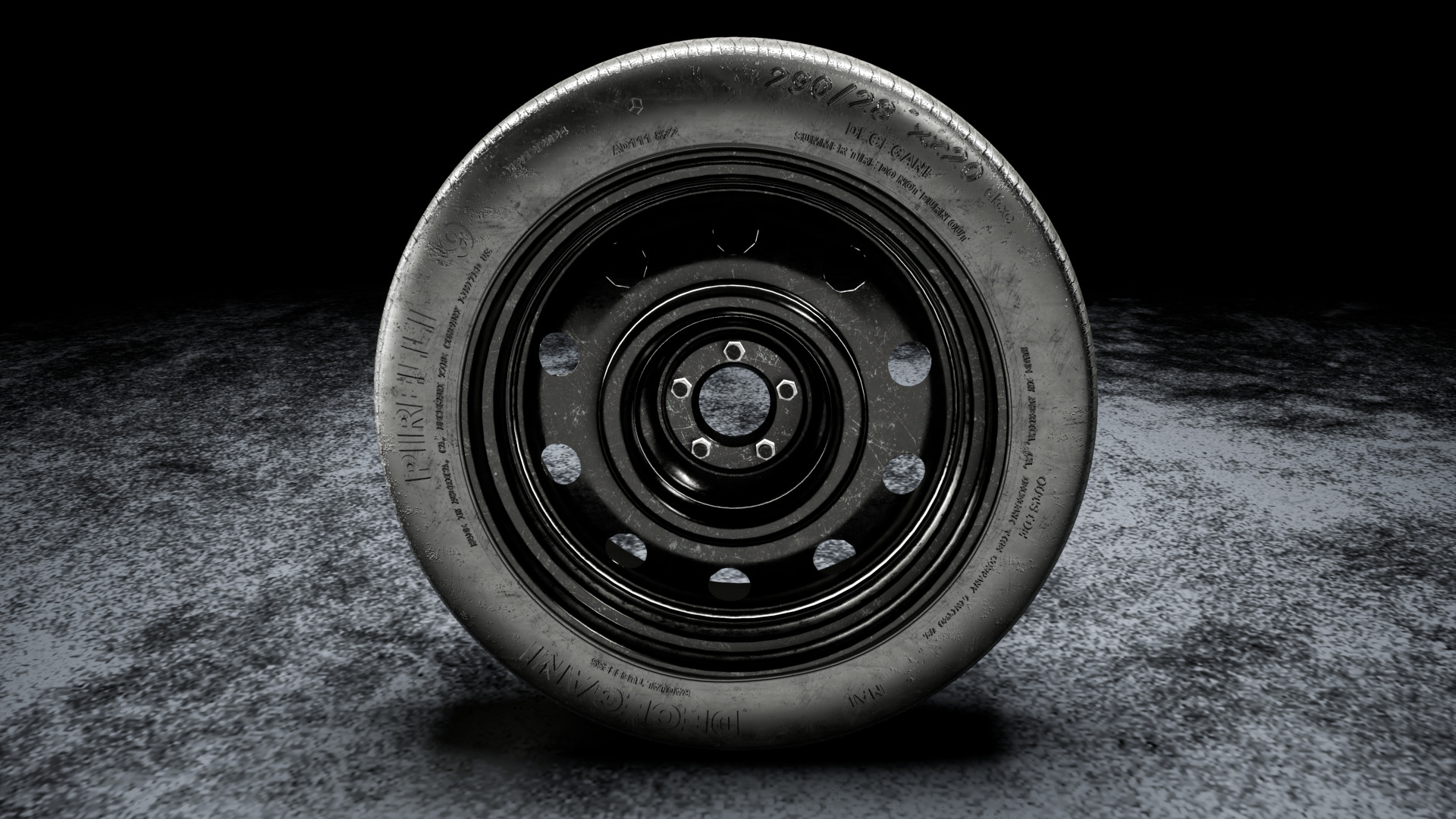 Steel car wheel 3D model_2