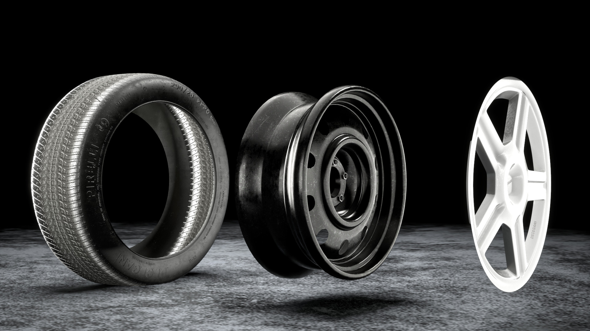Steel car wheel 3D model_3