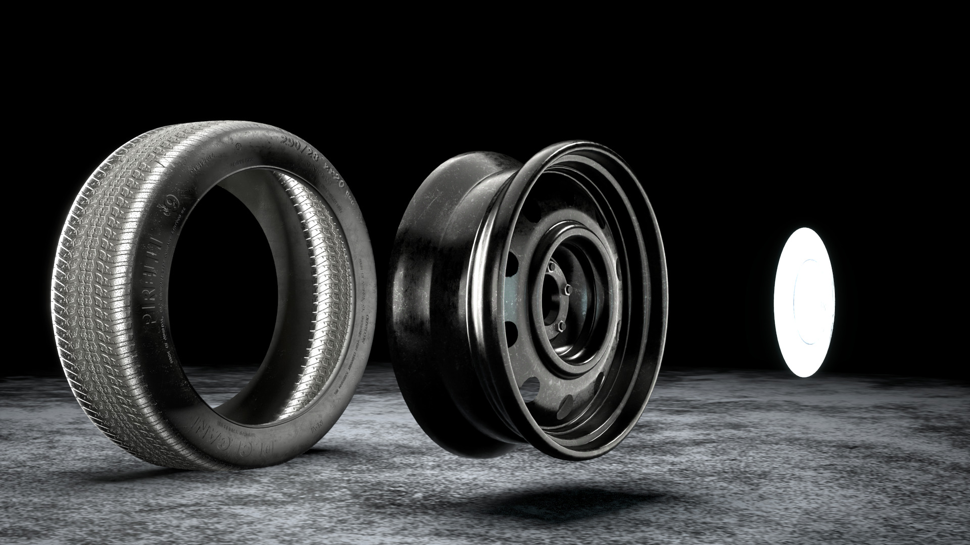 Steel car wheel 3D model_4