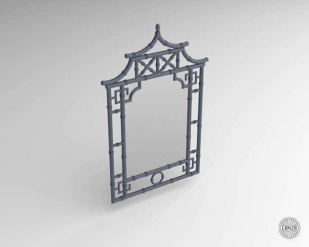 Faux Bamboo Mirror 3D model