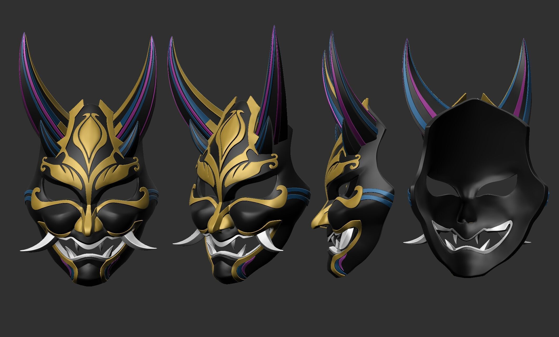 Xiao Mask Genshin Impact Cosplay Prop 3D print model_2