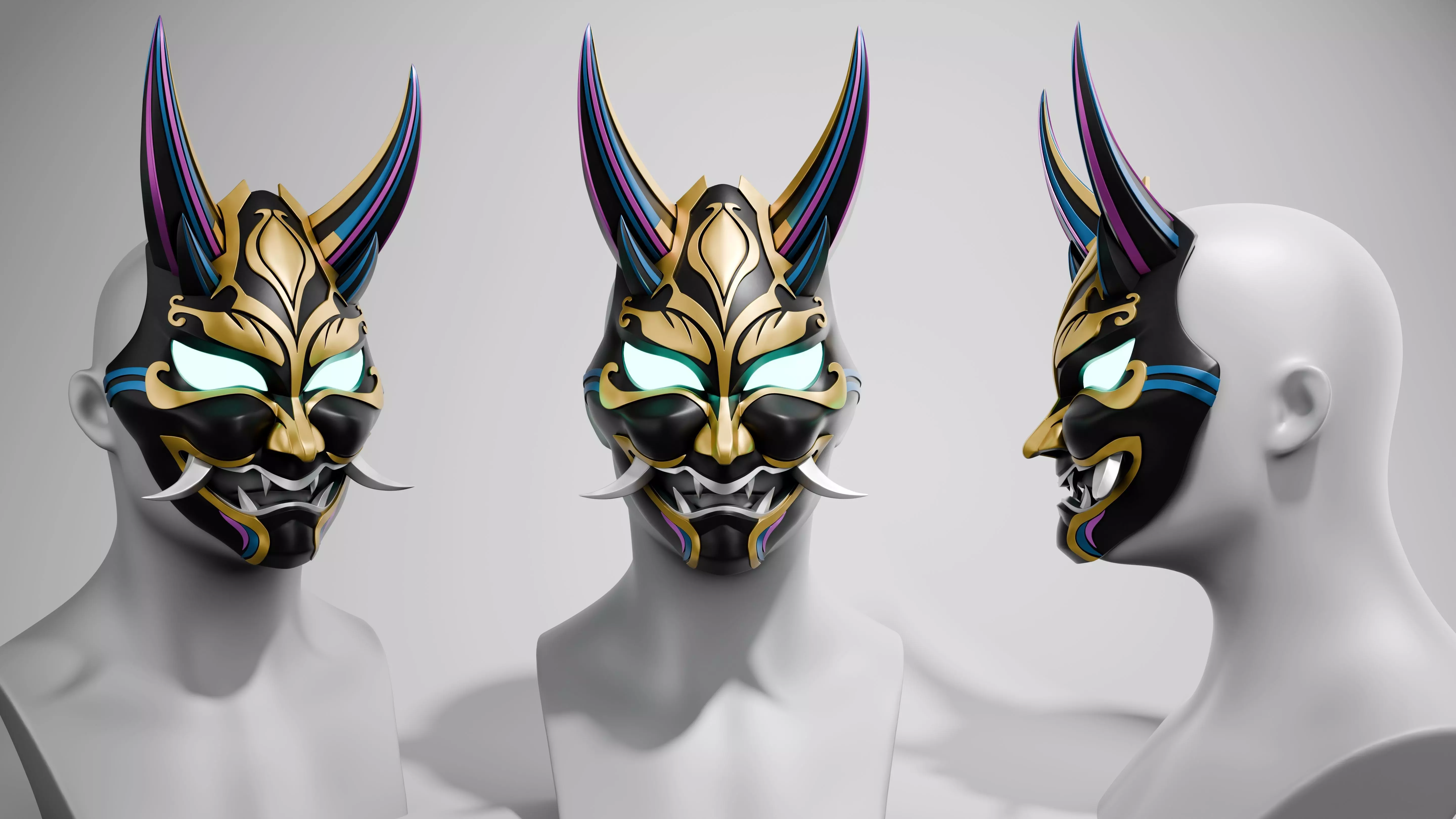 Xiao Mask Genshin Impact Cosplay Prop 3D print model_0