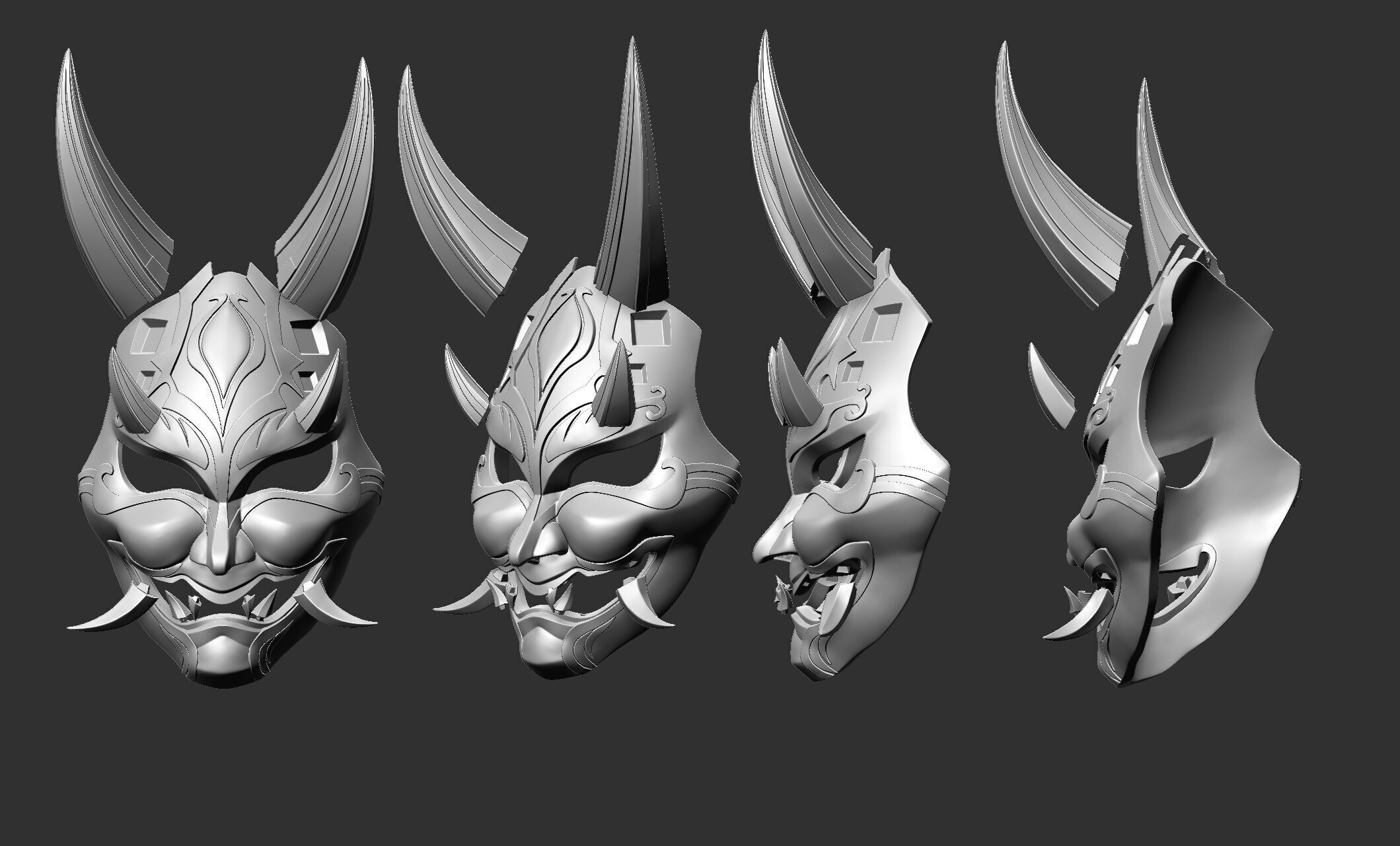 Xiao Mask Genshin Impact Cosplay Prop 3D print model_4