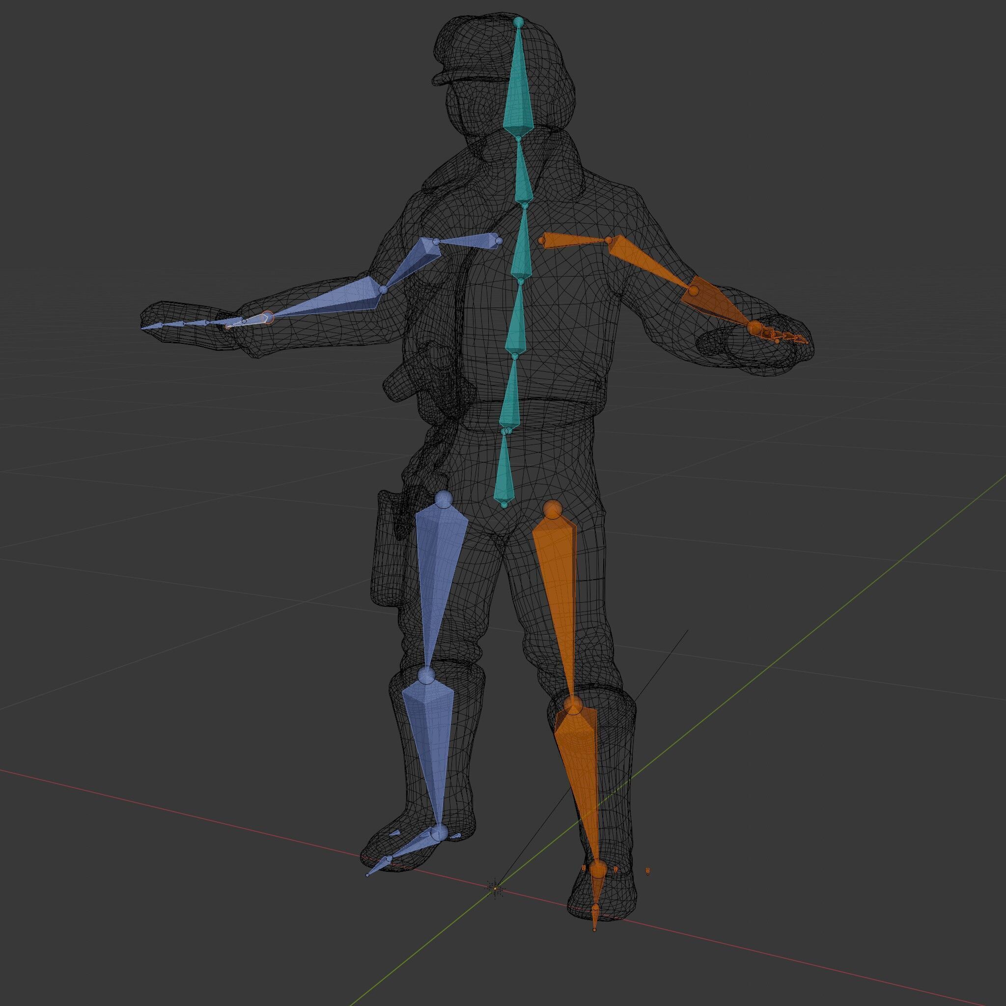 Aviator Adventurer D Character Rigged and Detailed Model Low-poly 3D model_28