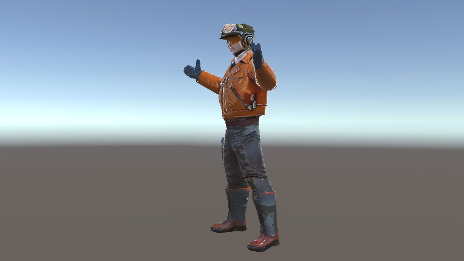 Aviator Adventurer D Character Rigged and Detailed Model Low-poly 3D model_34