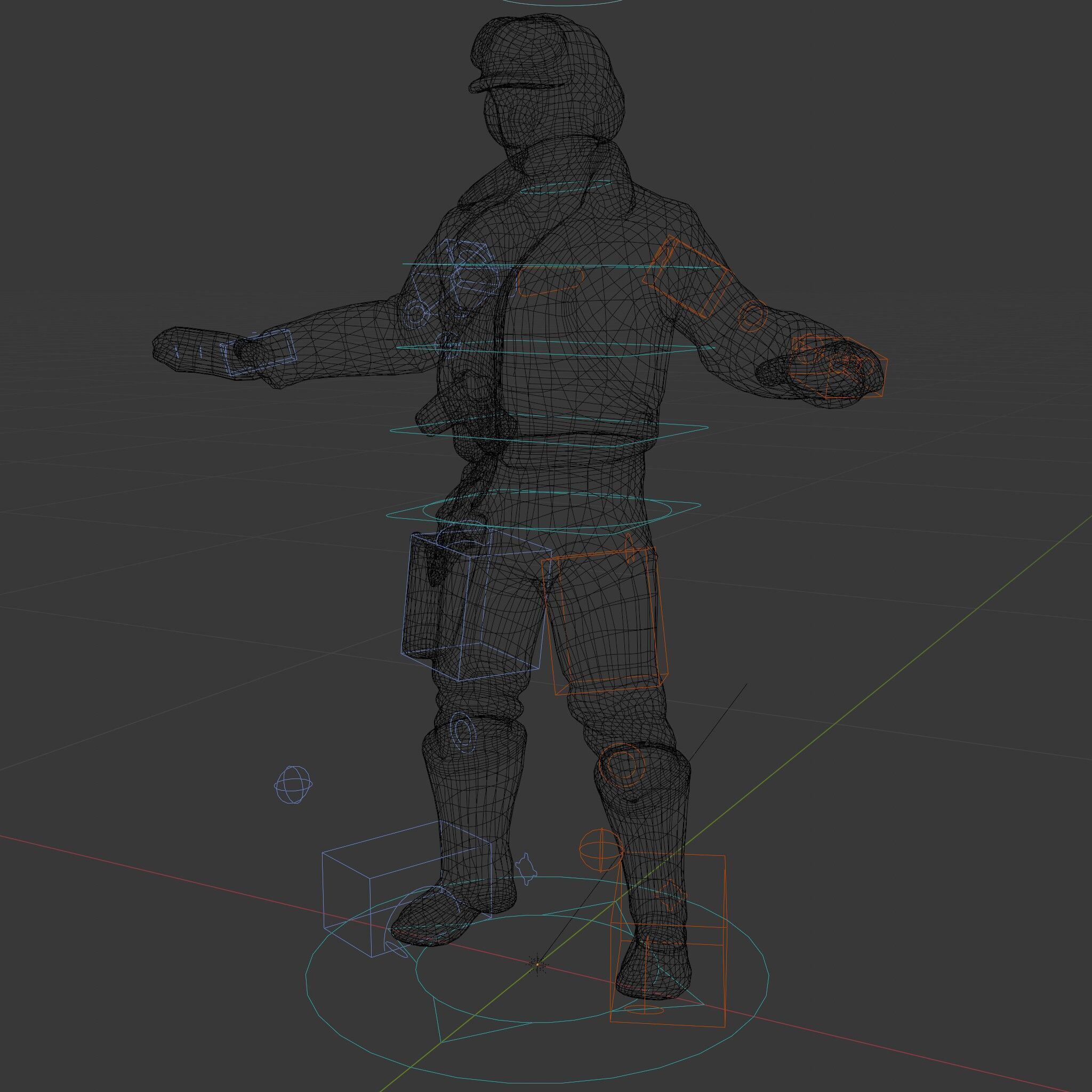 Aviator Adventurer D Character Rigged and Detailed Model Low-poly 3D model_30