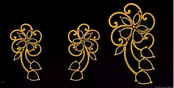 pendant and earrings 3dm file