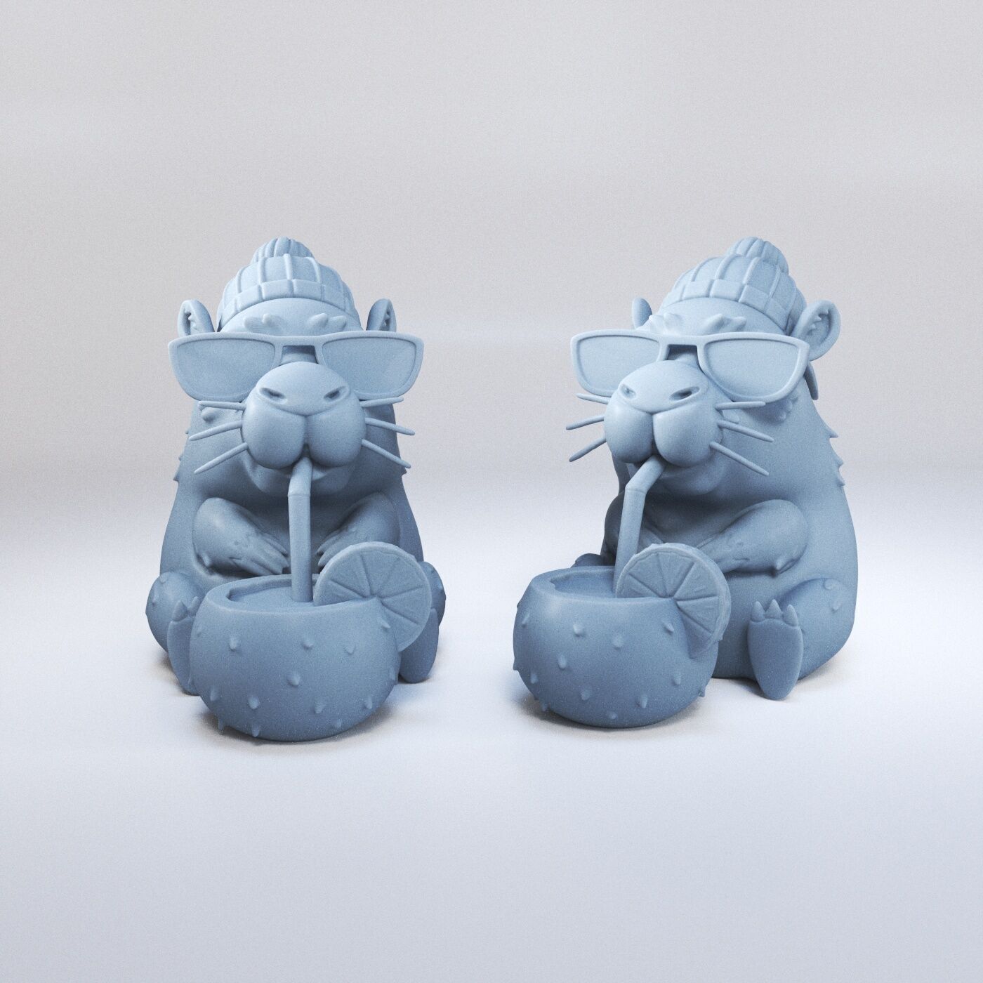 Capibara coconut drink 3D print model_3