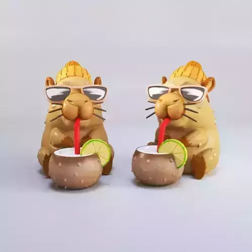 Capibara coconut drink 3D print model