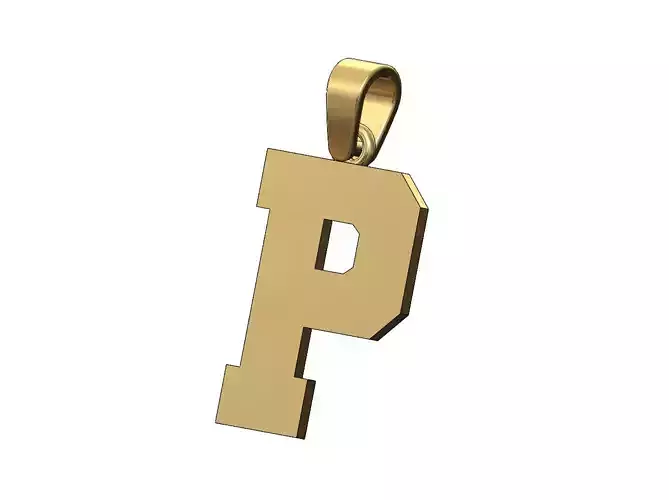 P varsity letter sports letterman jersey pendant charm 