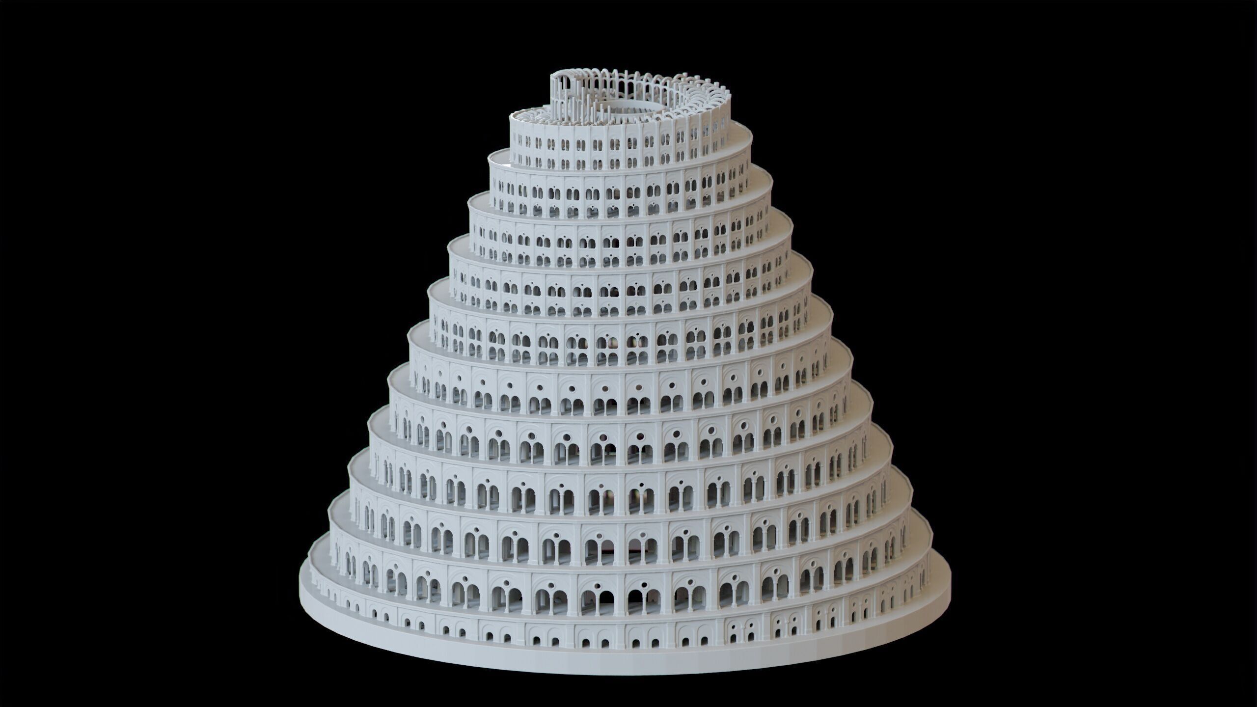 Babylon Tower of Babel 3D print model_4