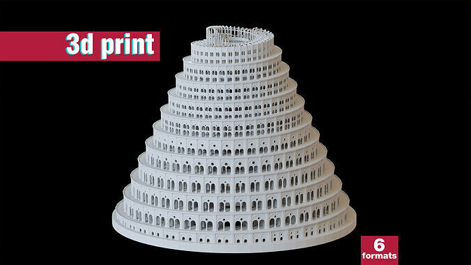 Babylon Tower of Babel Low-poly 3D print model