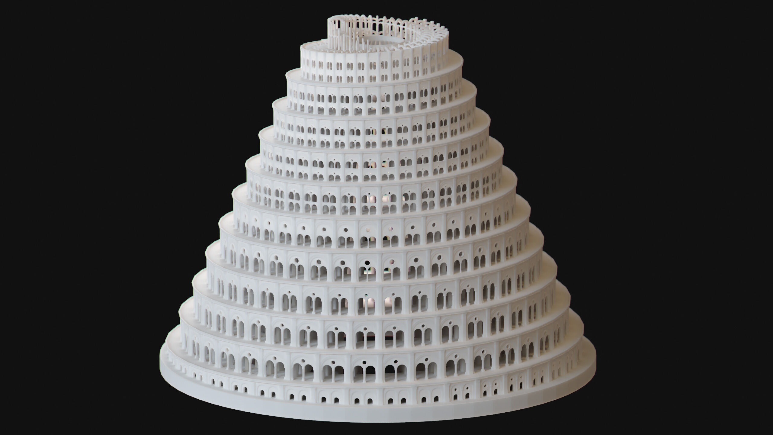 Babylon Tower of Babel 3D print model_12