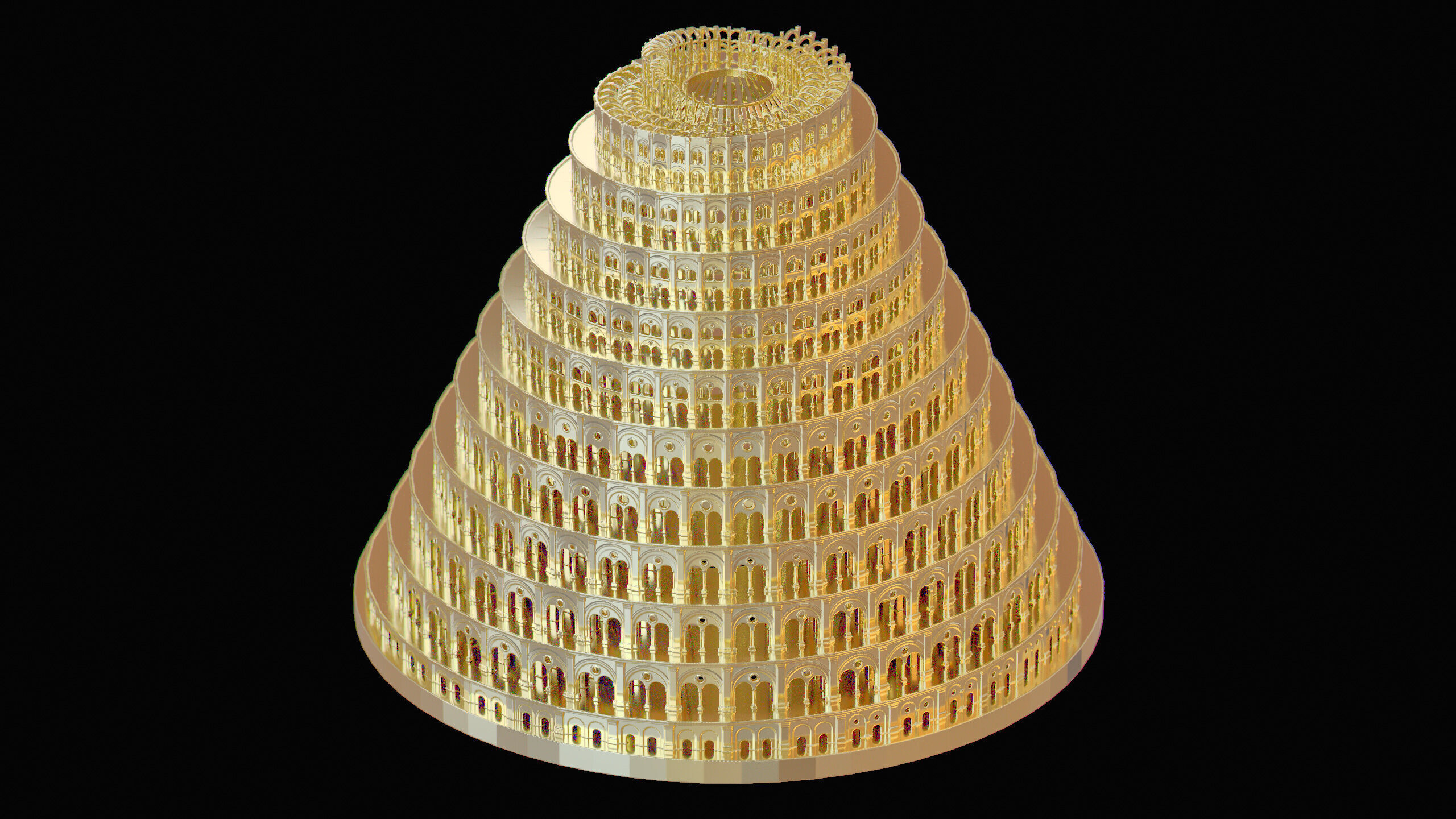 Babylon Tower of Babel 3D print model_16