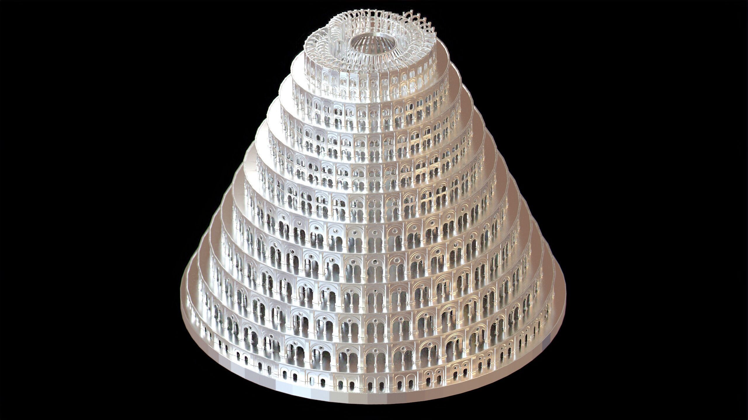 Babylon Tower of Babel 3D print model_10