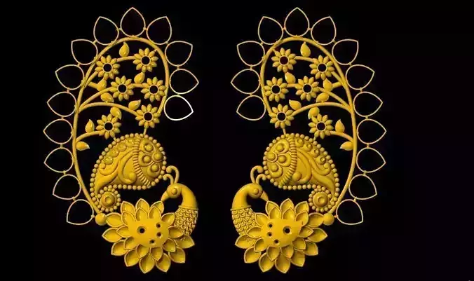 peacock earrings 3dm file