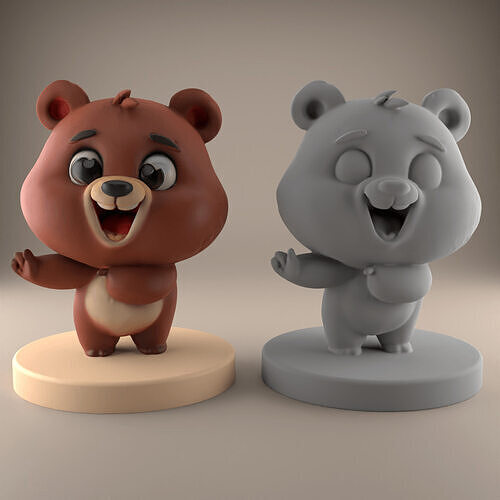 Cute Bear STL File - 3D Model for Decoration Gift 2 3D print model