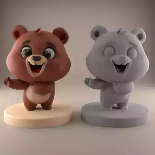 Cute Bear STL File - 3D Model for Decoration Gift 2