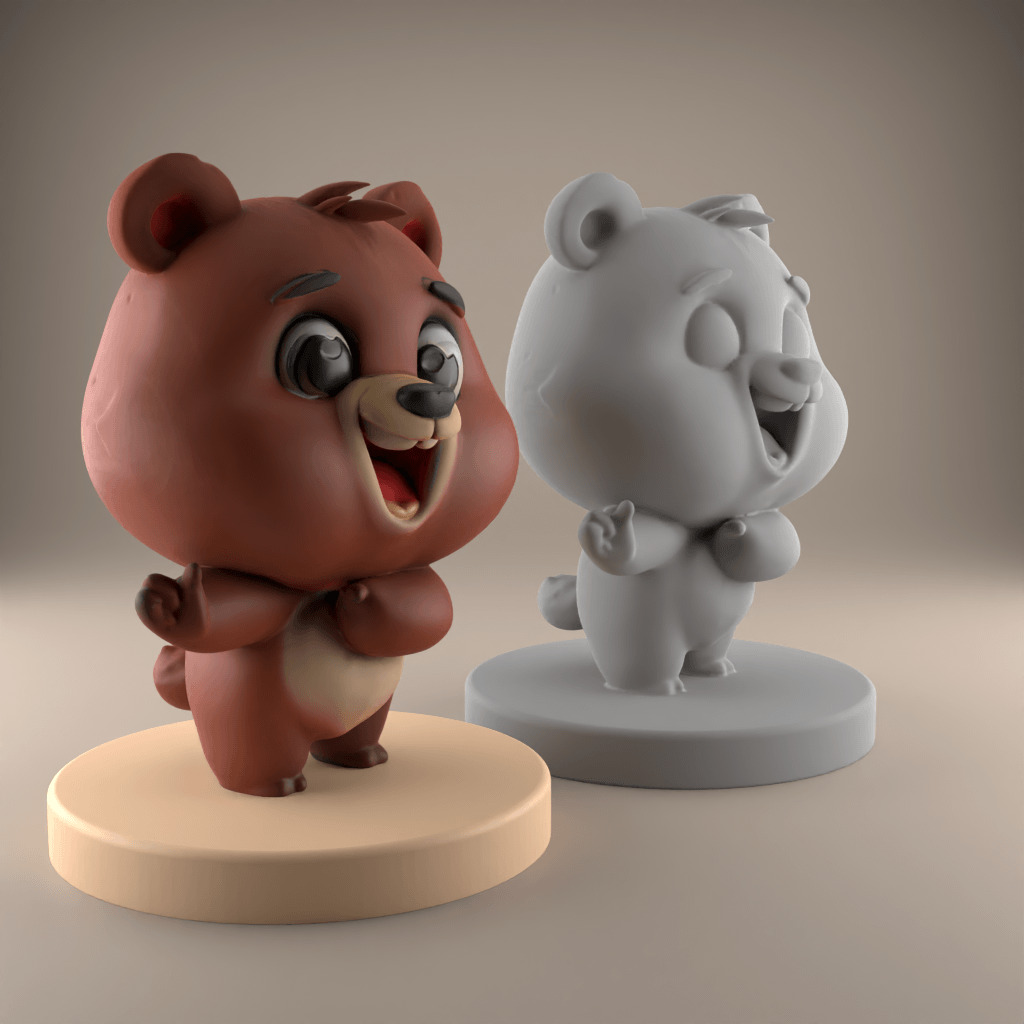 Cute Bear STL File - 3D Model for Decoration Gift 2 3D print model_3