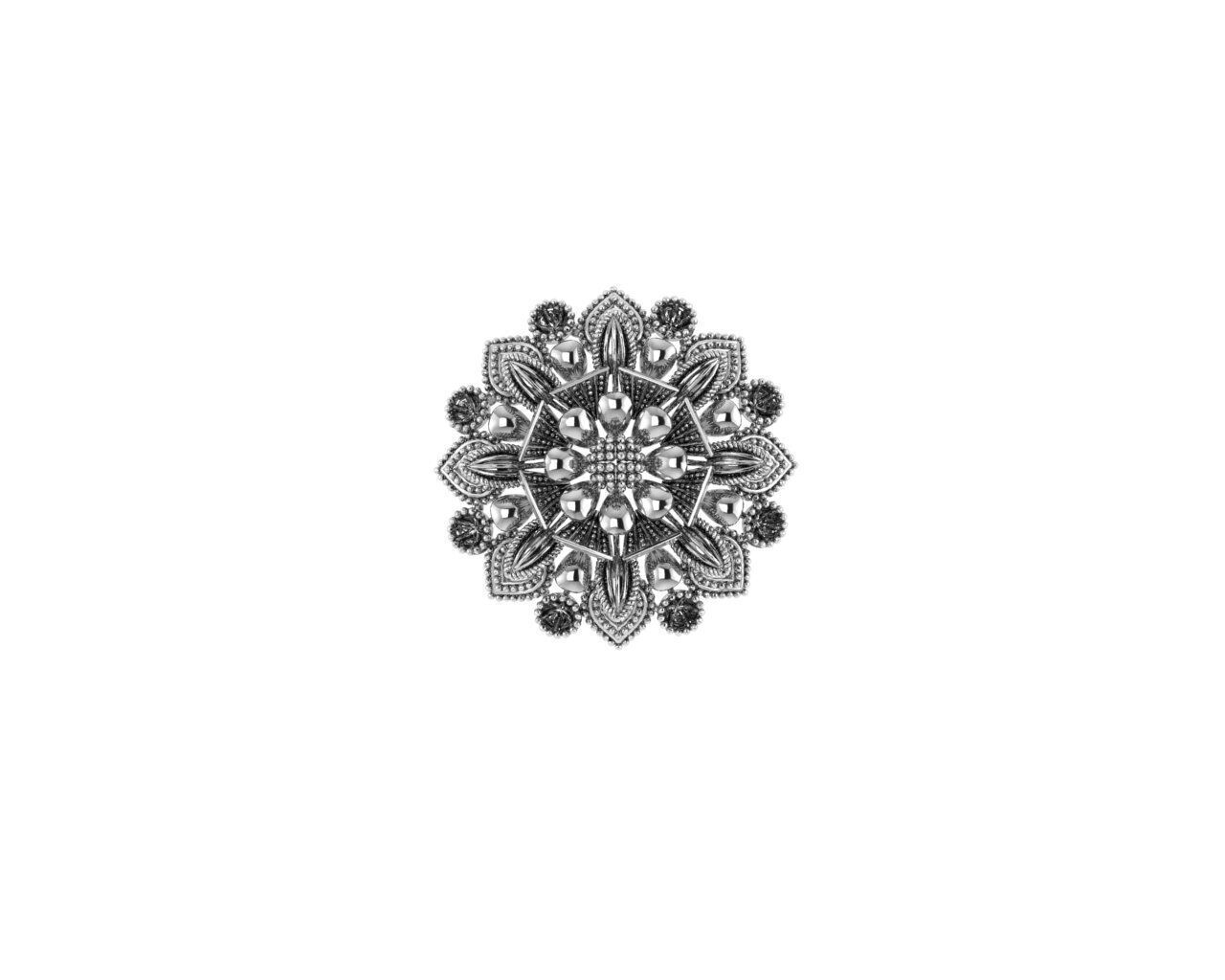 Filigree  Flower Nose Pin 3D print model_1