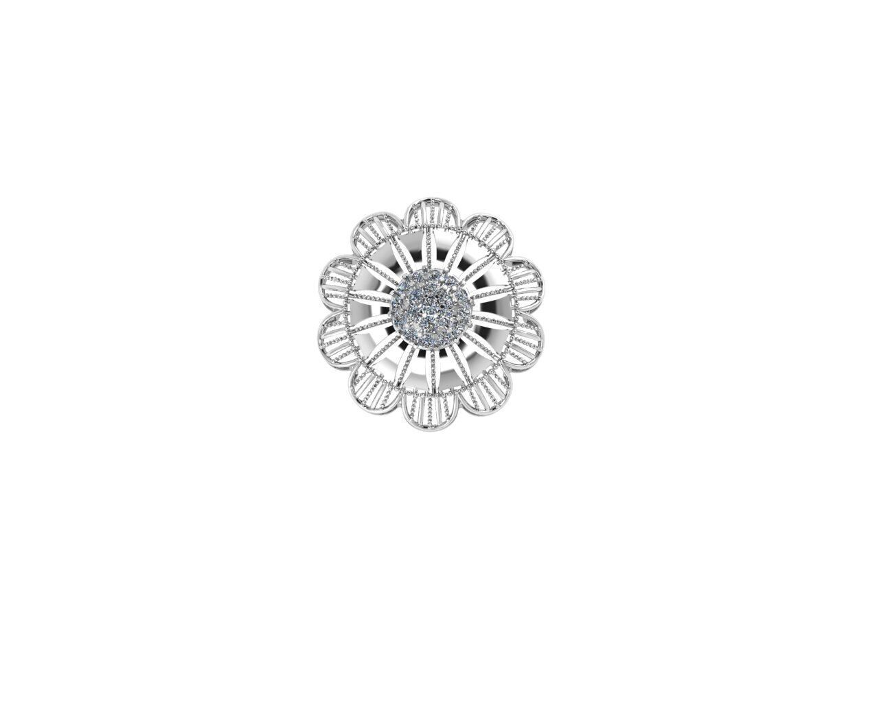 Filigree Diamond Nose Pin 3D print model_1