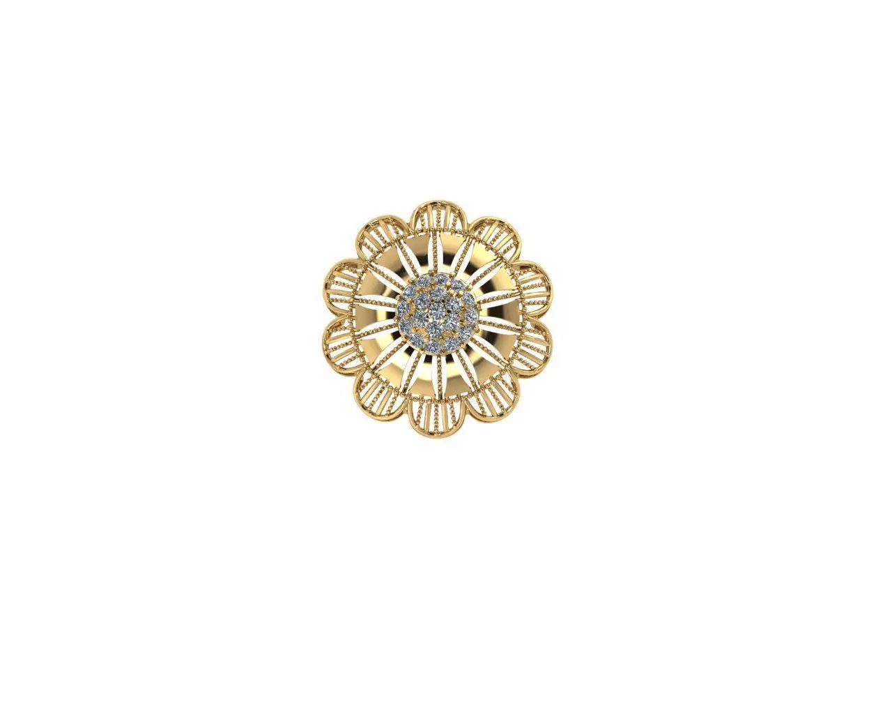 Filigree Diamond Nose Pin 3D print model_0