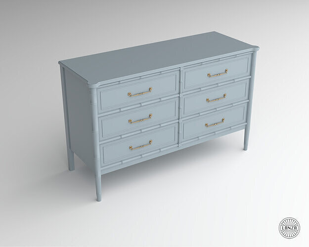 Faux Bamboo Dresser 3D model