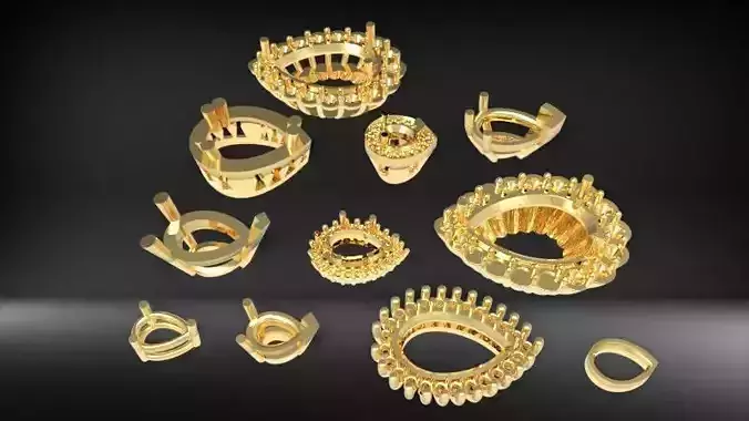 Various Pear Heads Findings Earrings nose rings styles 3D print model