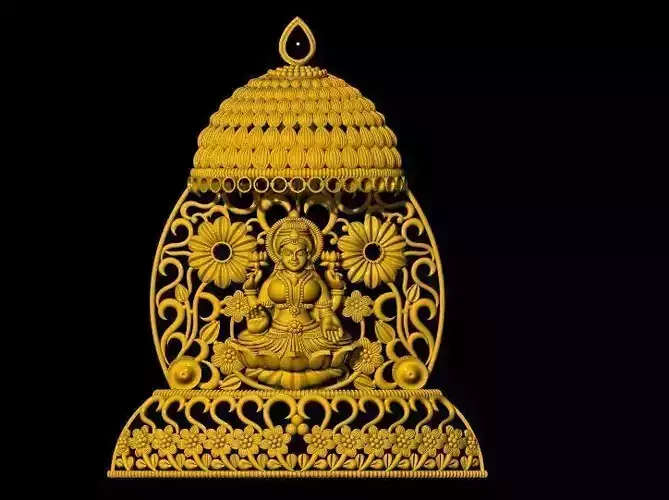 laxmi pendant necklace 3dm file