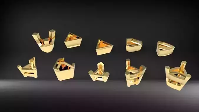 Various Trillion Heads Findings Earrings nose rings styles  3D print model