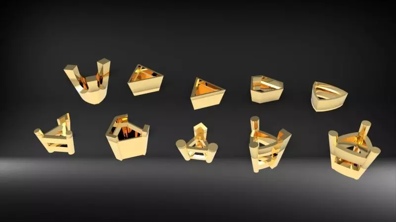 Various Trillion Heads Findings Earrings nose rings styles 3D print model