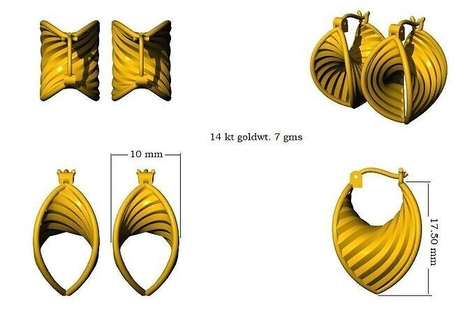 Editable Jewelry 3D Model  STL for Printing  Renderings Free 3D print model