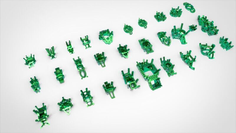 Various Three Stone Classic Heads Jewelry Findings 3D print model_1