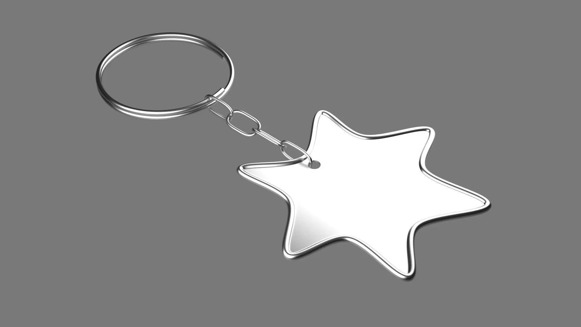 keychain Three 3D Model key ring with chain Low-poly 3D model_0