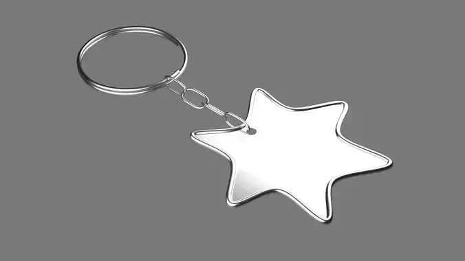keychain Three 3D Model key ring with chain Low-poly 3D model