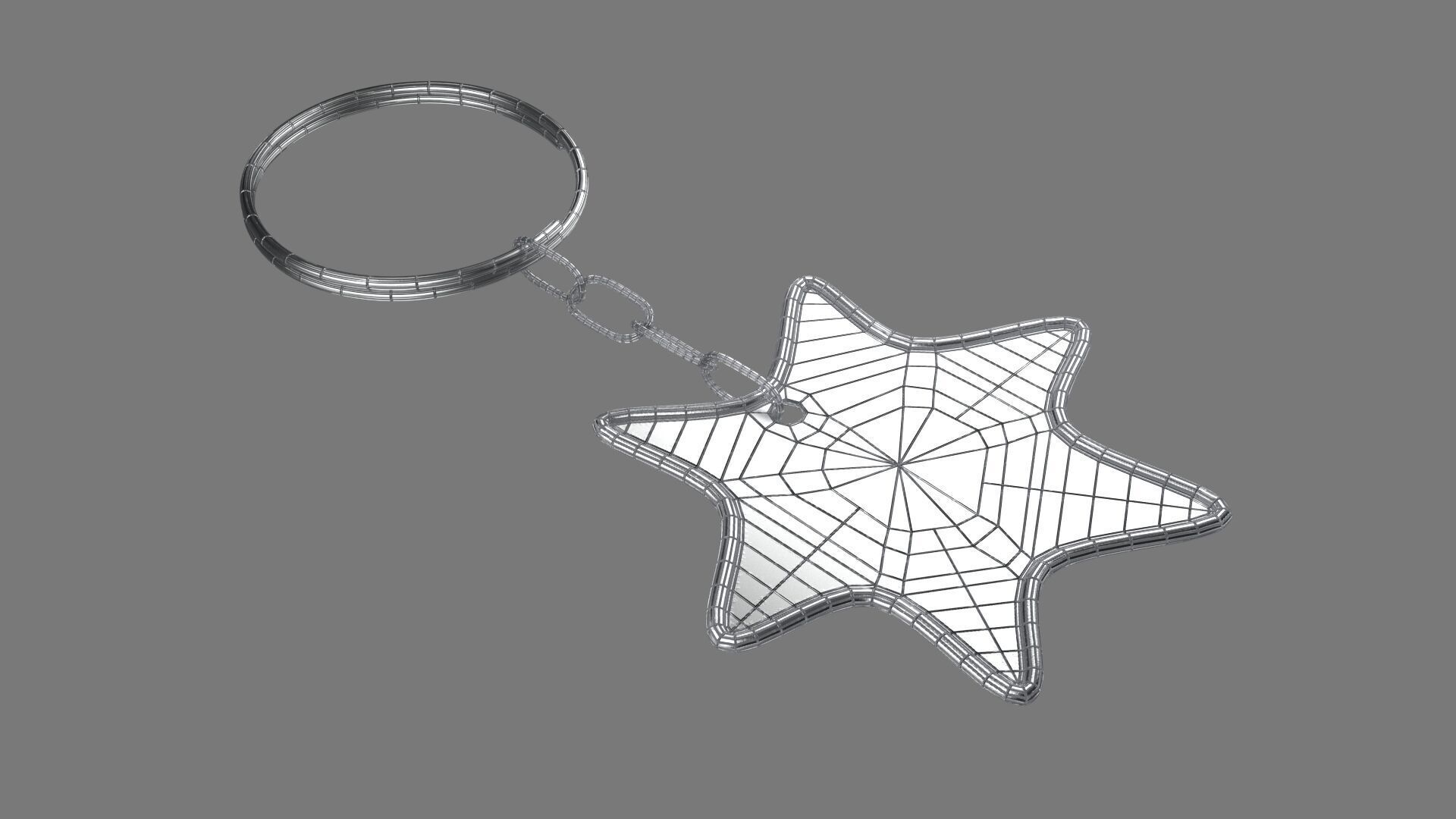 keychain Three 3D Model key ring with chain Low-poly 3D model_1