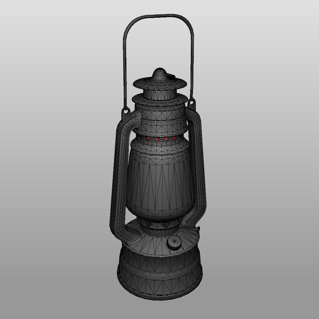 Various Vintage Items Low-poly 3D model_12