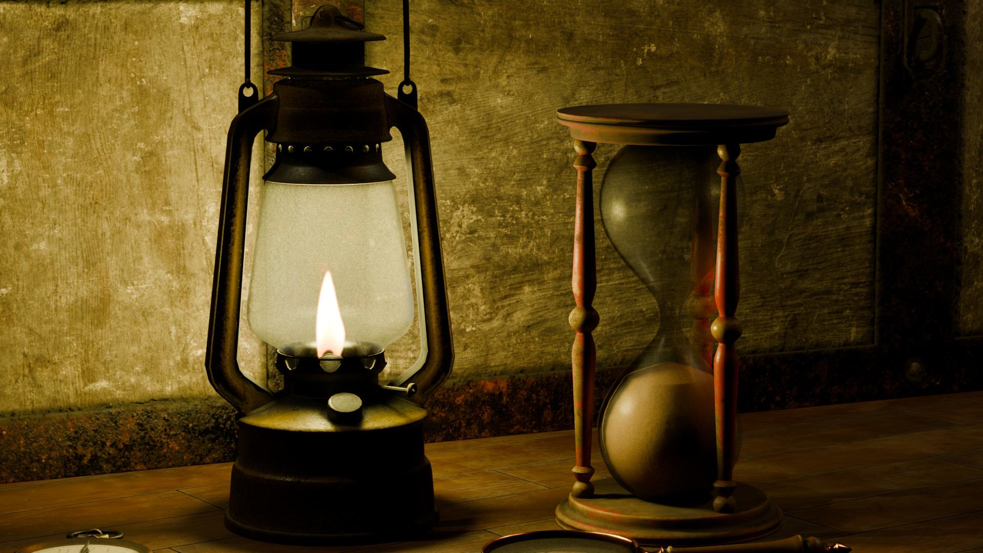 Various Vintage Items Low-poly 3D model_7