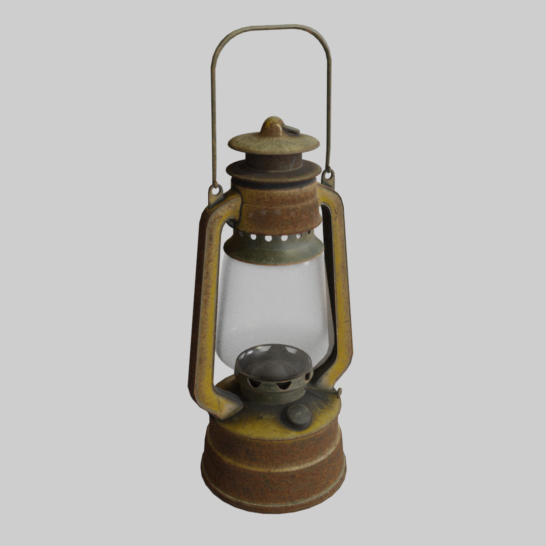 Various Vintage Items Low-poly 3D model_11